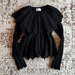 Tsumori Chisato 100% Wool Black Cardigan Sweater